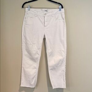 Kensie White Ankle Cropped Cottagecore Jeans Clean Finish Size 10